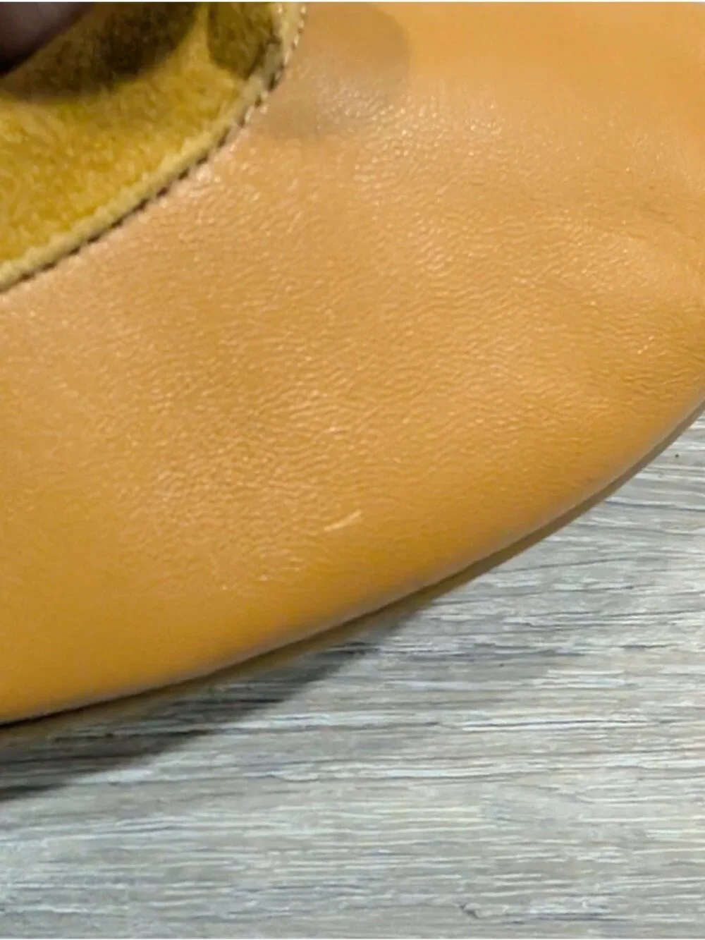 Tory Burch Tory Charm Tan Camel Leather Ballet Slip-On Flats Classic Size 6